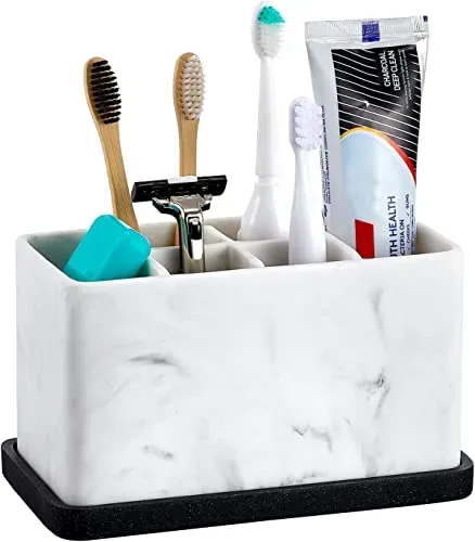 Marble-Look Toothbrush Holder
